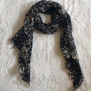J. Crew Black & White Leopard Print Scarf